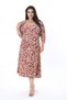 Women's Plus Size Colorful Wrinkled Fabric V-Neck Front Slit Dress 65N38318 - 4