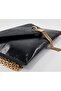 Black Patent Leather Iguana Pattern Chain Strap Women's Portfolio & Clutch Bag (29 X 19 cm) - 7
