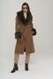 Medium Length Coat with Removable Collar and Sleeves and Button Closure TABA 3905 - 2