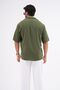 Men's Summer Linen Textured Oversized Short Sleeve Shirt Khaki - 6