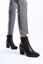 Women's Black Pointed Toe Short Boots - 5
