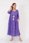 Women's Crispy Floral Pattern Loose Fit Mother Authentic Purple Dress - 3