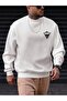 Unisex White Mountain Printed Thick Oversize Sweatshirt - 4