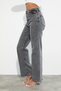 90's smoke-colored stretch fabric super high-waist relaxed jeans pants - 2