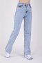 90's Snow Wash Blue Super Extra High Waist Palazzo Loose Jean Trousers with Internal Slit - 4