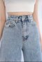 Golden Blue Lycra Super High Waist Loose Jean Trousers - 2