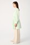 Turquoise Ruffle Detailed Tunic with Gathered Waist - 3