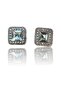 Small Square Zircon Stone Evening Dress Women's Earrings - 6