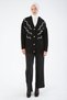 Black Tassel Embroidered V-Neck Knitwear Cardigan - 2