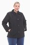 Women's Large Size Polo Collar Black Seasonal Quilted Coat 1030