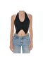 Bella Vest Top - Black Lace-Up Vest, Bustier, Blouse
