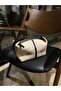 Women's Cream-Black Archi Canvas Bag - 4