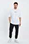 Men's Crying Printed Oversize 100% Cotton Loose Wide Cut Crew Neck Soft Textured White T-Shirt - 5