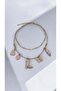 Pink Charm and Steel Chain Double Necklace - 2