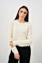 Women's Onlmanja Side Tie Crew Neck Knitted Sweater 15324444 Ecru