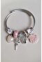 Pink Seashell Cross Bracelet Silver - 4