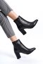Women's Black Pointed Toe Short Boots - 7