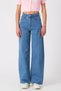 All Blue Lycra Women's Sweet Blue Super High Waist Loose Leg Denim Jeans Palazzo Pants - 4