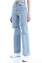 Women's Light Blue Lycra Super High Waist Loose Jeans Palazzo Trousers (SUPER HIGH.) Wide Leg. - 5