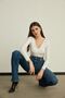 Cocu Medium Blue Flared Leg Denim Pants High Waist Spanish Jeans Compact - 4