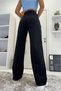 All Star Snow Lycra Women's Blue Super High Waist Loose Leg Denim Jeans Palazzo Pants - 6