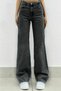 Arya Smoked Gray Women's Loose-Fit Stretch 90s Super High-Waisted Loose-Leg Jeans Palazzo Pants - 2