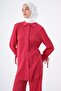 Fuchsia Pleated Sleeves Shirt Tunic with Lace Detail - 5
