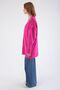 Fuchsia V-Neck Heart Buttoned Knitted Cardigan - 3