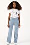 Light Blue Elastic Wide Leg Sweatpants - 2