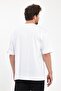 Men's Young Printed Oversize 100% Cotton Loose Wide Cut Crew Neck Soft Textured White T-Shirt - 6