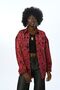Women's Patterned Burgundy-Black Color Double Pocket Shirt - 2