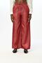 Women's Elastic Waist, Loose Legs, Shiny Fabric, Solid Color Pants