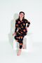 Black Suede Pajama Set for Girl - Teddy Bear Pattern and Buttoned Front - 2