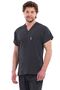 Men's Anthracite Lycra Thin Fabric Scrubs Doctor Nurse Jersey Bat Sleeve Surgical Suit