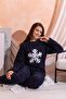 Patterned Full Plush Winter New Year Women's Pajama Set - 3