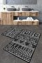 Straordinario Black Bathroom Rug Set of 2, Bathroom Rug, Bath Mat Washable