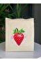 Raw Cloth Shoulder Bag - Strawberry Printed