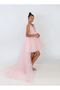 Girl's Powder Front Short Back Long Wrap Dress Birthday Graduation Party Ball Gown Skirt - 4