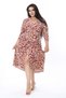 Women's Plus Size Colorful Wrinkled Fabric V-Neck Front Slit Dress 65N38318 - 7