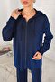 Dark Blue Glitter Knitwear Set - Mercerized 32-7010 - 5