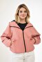 Women's Powder Water and Windproof Oversize Raincoat with Hooded Pockets - Windbreaker