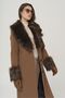 Medium Length Coat with Removable Collar and Sleeves and Button Closure TABA 3905 - 7