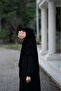 وشاح أسود كبير الحجم من الحرير المديني - 3
