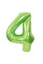 4 Year Old Green Color Number Foil Balloon 4 Four Number Green Color Helium Flying Balloon Number Balloon - 2