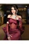Embroidered Detailed Satin Tailed Evening Dress ABY241609 - 4