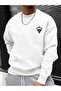Unisex White Mountain Printed Thick Oversize Sweatshirt