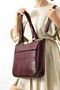 Genuine Leather Luxury Large Size Women's Hand and Shoulder Bag |   A Quality Genuine Leather Claret Red Bag - 3