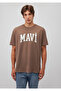 Logo Printed Brown T-Shirt Loose Fit / Loose Relaxed Fit 0611711 -87875 - 3