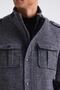 Anthracite Slim Fit Judge Collar Epaulette Patterned Sports Stamp Coat - 3