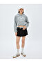 Crop Hooded Sweatshirt College Themed Printed Three Thread Comfortable Fit